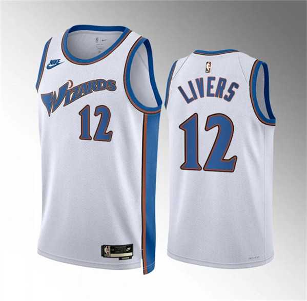 Mens Washington Wizards #12 Isaiah Livers White Classic Edition Stitched Basketball Jersey Dzhi